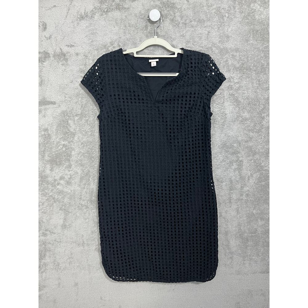 Merona Dress Medium Black Cotton Eyelet Academia Whimsygoth